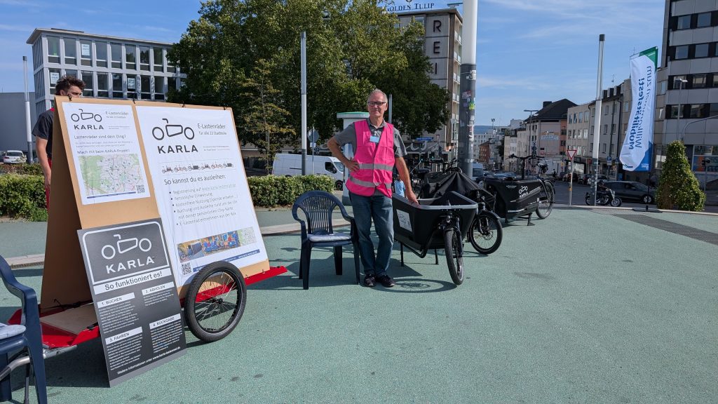 Vorstellung der Lastenrad-Initiative am Mobilitätstag am Hauptbahnhof.